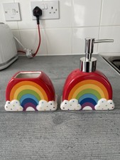 Dispenser di sapone Arcobaleno & Tumbler/Spazzolino da denti titolare Set ????