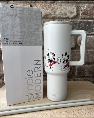 Vaso Simple Modern Trek 40oz Mickey Mouse Disney Blanco Nuevo En Caja Foto 1 de 4