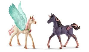 Schleich Bayala Winged PEGASUS 70575 & Shooting Star UNICORN 70580 Horses Foals - Picture 1 of 8