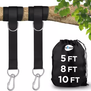 2 Strong Tree Swing Straps Hanging Climbing Max 2300 LB Safety Lock Carry Bag - Picture 1 of 12