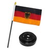 Made in The USA. 1 American and 1 Dutch Rayon 4x6 Office Desk & Little Hand Waving Table Flag, Includes 2 Flag Stands & 2 Small 4x6 Mini Stick Flags