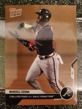 Marcell Ozuna 2020 Topps Now Road To Opening Day Bonus Card! 3 Home Runs Braves