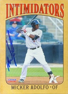 2016 Kannapolis Intimidators #1 Micker Adolfo Rookie White Sox AUTO SIGNED - Picture 1 of 1