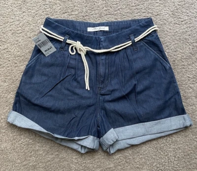 Mavi 牛仔裤全新合身牛仔短裤女式 27 样品绳铐浅趣味下装 — 第 1/4 张图片