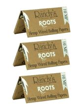 3 Packs of New Design RANDY'S ROOTS 1 1/4 Size HEMP WIRED ROLLING PAPERS