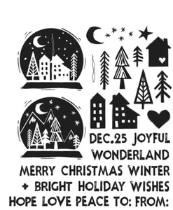 Tim Holtz Cling Stamps 7"X8.5" - Festive Print - Picture 1 of 1