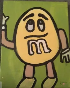 Kinderzimmer Wandbild, Acryl auf Leinwand einer M&M Süßigkeit handgemalt brandneu - Bild 1 von 7