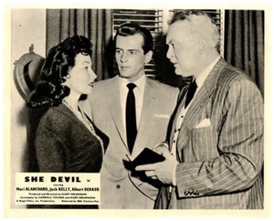 She Devil Original Lobby Card Jack Kelly Mari Blanchard Busty Sweater Girl 1957