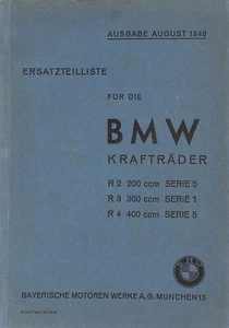 BMW Krafträder ~ R2-S5 R3-S1 R4-S5 ~ 1940 ~ ERSATZTEILLISTE Parts List - Picture 1 of 6