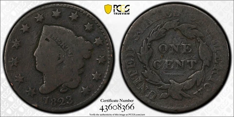 1823 1c Matron Head PCGS G4 Large Cent **Key Date** Cover