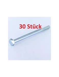 30 Stück M8x110 DIN 931 8.8 Sechskantschrauben mit Teilgewinde verzinkt Würth - Bild 1 von 1