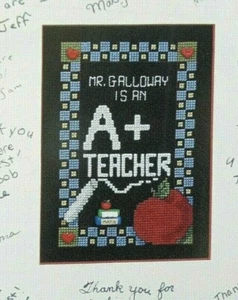 A+ Teacher - magazine cross stitch pattern - Personalize Apple Chalk - Picture 1 of 1