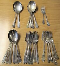 Antique Silverplate Lot I 20 Serving Forks & Spoons Some Monograms             L