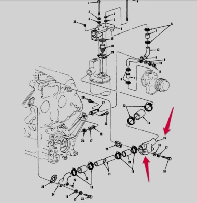 M113 DETROIT DIESEL 8928721 6V53 ВЫХОД ВОДЫ D6V L6V - Изображение 1 из 4