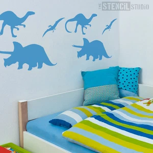 Juego de plantillas de dinosaurio para decorar habitación o guardería de niños. 10065 reutilizable - Imagen 1 de 11
