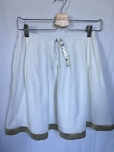 Crewcuts by J.Crew SKIRT Size 16 Metallic trim pull on Cotton Lined White $59 - Picture 1 of 5