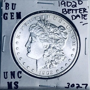 1902 O BU GEM MORGAN SILVER DOLLAR UNC MS+++ U.S. MINT RARE COIN 3027 - Foto 1 di 3