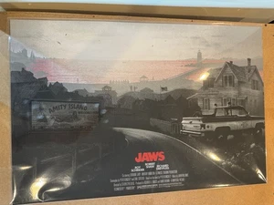 Amity Island 2015 Kevin Wilson - Beach Closed Jaws 24"x36" #32/75 Siebdruck - Bild 1 von 5