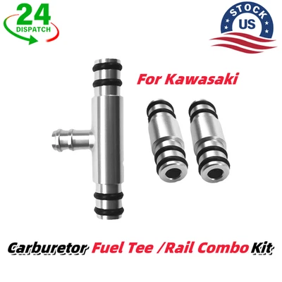 Carburetor Fuel Tee / Rail Combo Kit For 1977-83 Kawasaki KZ1000 KZ650 CSR 1set - Image 1 of 4