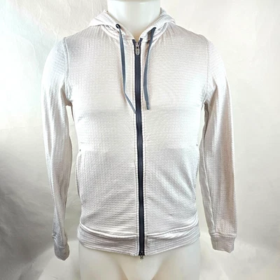 Sudadera con Capucha Peter Millar Mujer Pequeña Beige Apollo Terry Francés Ligera Cremallera Golf Foto 1 de 4