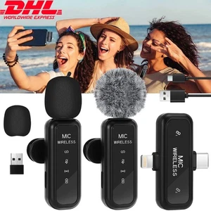 Mini kabelloses Lavalier Mikrofon Handy Smartphone USB-C Mikro für iOS Android - Bild 1 von 23