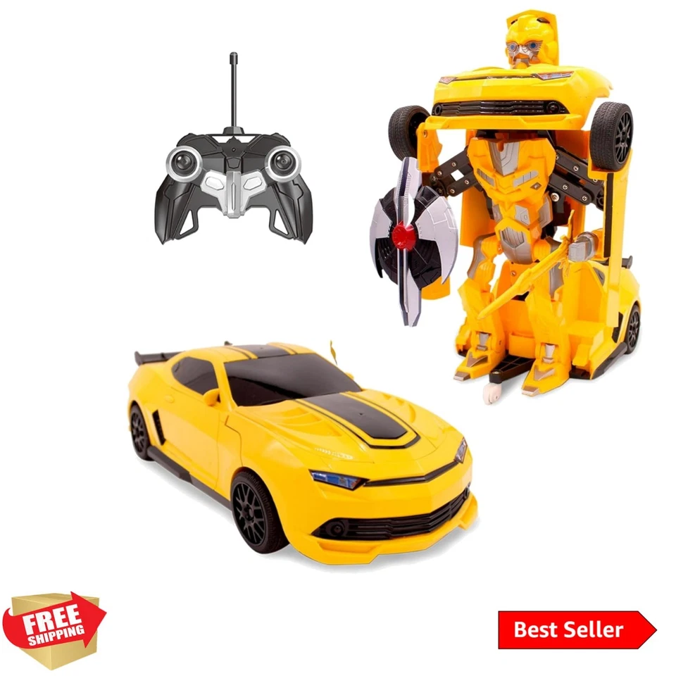 Robot transformador para niños RC coche juguetes para niños 8-13 control remoto regalo amarillo Foto 1 de 4