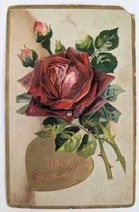 Antique c 1910 Postcard VALENTINE GREETINGS Unposted & Unstamped - Picture 1 of 2