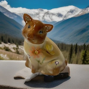 "FIGURA DE CERDITO PINTADA A MANO FENTON CARAMEL PIG FIRMADA POR FENTON 4"" DE ALTO" - Imagen 1 de 6