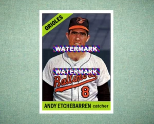 Andy Etchebarren Baltimore Orioles 1966 Style Custom Baseball Art Card - Picture 1 of 2