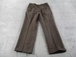 Vintage Mino Lombardi Pants Brown Pleated Wool Made in Italy 31x28 EUC - Picture 1 of 14