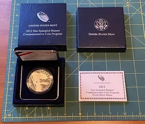 2012-P Star Spangled Banner Proof Silver Dollar US Mint Commemorative $1 OGP COA - Picture 1 of 5