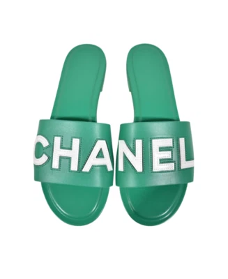 Diapositivas verdes Chanel 2023 raras talla 37 Foto 1 de 4