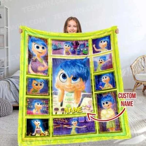 Personalized Disney Joy Inside Out Blanket, Inside Out 2 Movie 2024, Custom - Picture 1 of 5