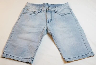 Pantalones cortos vaqueros Diesel denim AT azul lavado claro para hombre frente plano 30 x 11 RARO COMO NUEVO Foto 1 de 4