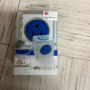 PowerCube Original 125V Compact 5 Outlet Power Strip Cube BLUE Resettable Ground - Picture 1 of 1