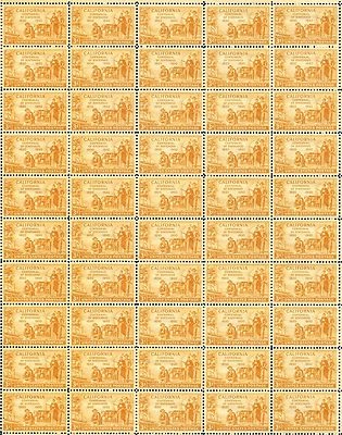 CALIFORNIA STATEHOOD (1950) - Vintage Full Mint Sheet of 50 U.S. Postage Stamps - Image 1 of 2