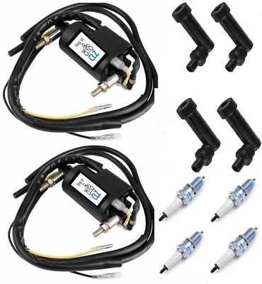 2x Ignition Coil Spark Plug Boot Caps for Kawasaki 750 LTD KZ750 1980 1982 1983 - Image 1 of 4