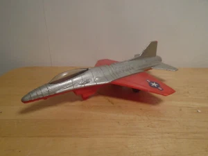 TOOTSIETOY USAF FIGHTER JET 7" LONG RED + SILVER - Picture 1 of 4