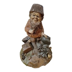 Vintage Tom Clark 1985 Chocolate Smiling Gnome Figurine #90 Chip Bearded Man - Picture 1 of 9