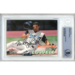 2001 Fleer Ultra #43 Mike Lowell Signed Card AUTO Beckett BAS Slab Miami Marlins - Picture 1 of 6
