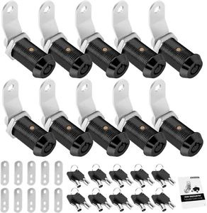 10 Pack Cabinet Lock with Keys, 1-1/8" RV Storage Lock Keyed Alike, RV Locks for - Picture 1 of 12