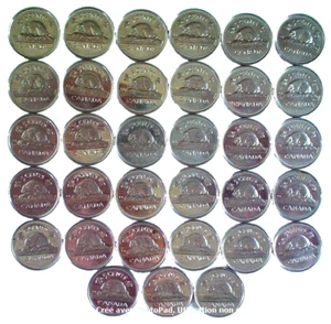 LOTE 33 CENTAVOS CANADIENSES DE 2002 **1952-2002** 33 PIEZAS DE 5 CENTAVOS CANADÁ DE 2002 - Imagen 1 de 6