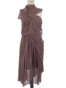Abito Asos rete drappeggiato rosa scuro asimmetrico riunito festa matrimonio insolito UK10 - Foto 1 di 10