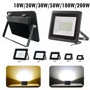 LED Floodlight Outside Light 10W-200W Security Flood Lights Outdoor Garden Lamp - Picture 1 of 18