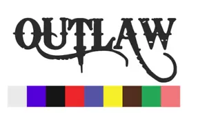 Calcomanía Adhesiva Outlaw - Para Carrocería Ventana Portátil Bicicletas Scooter - Imagen 1 de 3