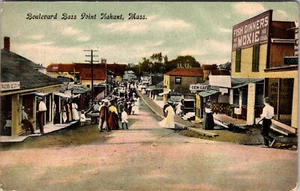 BASS POINT NAHANT, MASSACHUSETTS - BOULEVARD OCCUPATO - 1908 - VECCHIA CARTOLINA - Foto 1 di 2