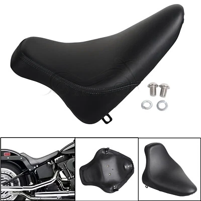 Black Driver Solo Seat For Harley Heritage Springer EFI FLSTSI Night Train FXSTB Foto 1 de 4