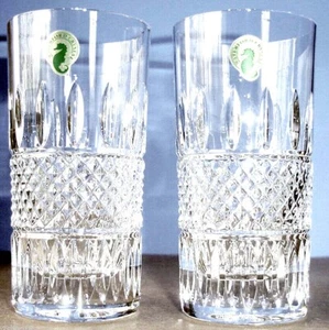 Waterford Irish Lace Crystal HIGHBALL PAR 12 oz. Cortes diamante/cuña 5,75" H nuevo - Imagen 1 de 5