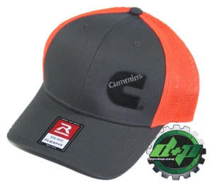 Cummins trucker hat richardson Charcoal Gray Orange mesh flex fit sm/md - Picture 1 of 2