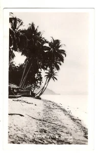 Foto real La playa Nueva Guinea RPPC palmeras postal - Imagen 1 de 2
